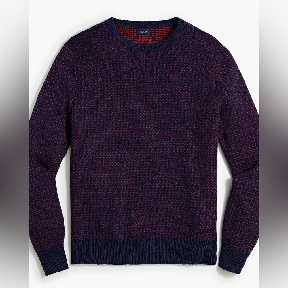 J‎ Crew Lambswool-blend bird's-eye stitch crewneck sweater